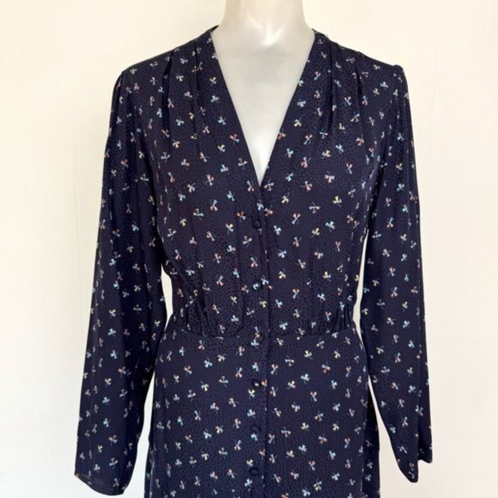 TAILORED Rebecca Taylor Clover print dot Jacquard dress size 8 - Picture 11 of 13